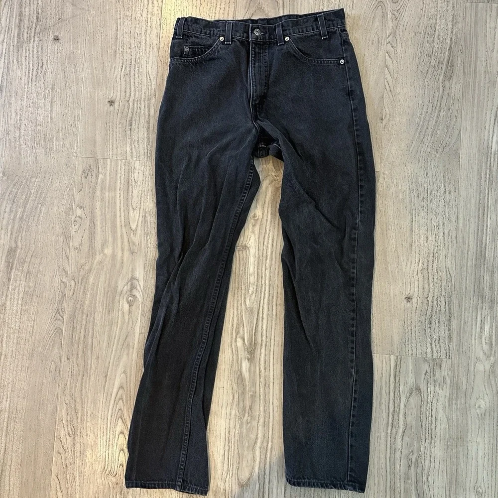 Vintage Levis ‎ 550 Jeans Mens 33x34 Black Denim Orange Tab 90s USA Made